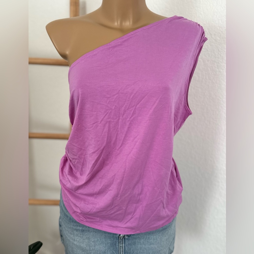 NWT Women's Slim Fit One Shoulder Tank Top - A New Day Violet L - Picture 5 of 6